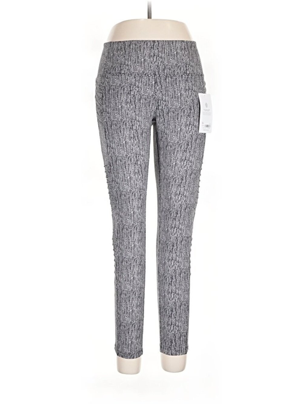 Athleta Delancey Textured Moto Leggings – Black & White – Size L - Picture 2 of 5